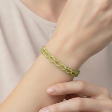 Natural Peridot Citrine 3mm Faceted Rondelle Clustered Bracelet | 7 Inch Dainty Layering Jewelry Style - Bracelet