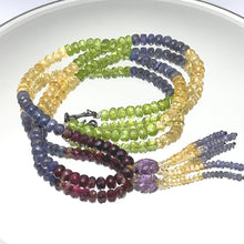 Peridot Natural, Citrine, Tanzanite, Garnet, and Amethyst Necklace