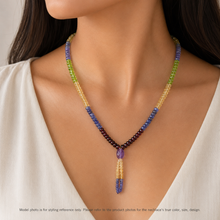 Peridot Natural, Citrine, Tanzanite, Garnet, and Amethyst Necklace
