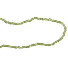 Natural Peridot Gemstone Necklace | Rondelle 5mm Faceted Cut Gemstone Beads | 15.5 Inch August Birthstone Jewelry