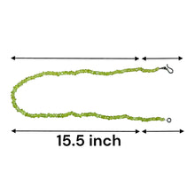 Natural Peridot Gemstone Necklace | Rondelle 5mm Faceted Cut Gemstone Beads | 15.5 Inch August Birthstone Jewelry