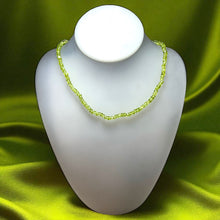 Natural Peridot Gemstone Necklace | Rondelle 5mm Faceted Cut Gemstone Beads | 15.5 Inch August Birthstone Jewelry