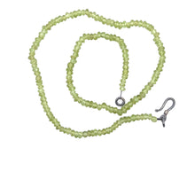 Natural Peridot Gemstone Necklace | Rondelle 5mm Faceted Cut Gemstone Beads | 15.5 Inch August Birthstone Jewelry