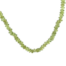 Natural Peridot Gemstone Necklace | Rondelle 5mm Faceted Cut Gemstone Beads | 15.5 Inch August Birthstone Jewelry