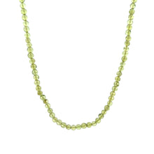 Natural Peridot Gemstone Necklace | Round 4mm Smooth Cut Gemstone Beads | 15.5 Inch August Birthstone Jewelry - Necklace