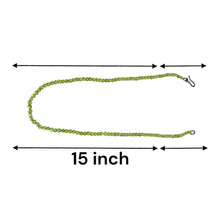 Natural Peridot Gemstone Necklace | Round 4mm Smooth Plain Gemstone Beads | 15 Inch August Birthstone Jewelry - Necklace