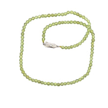 Natural Peridot Gemstone Necklace | Round 4mm Smooth Plain Gemstone Beads | 15 Inch August Birthstone Jewelry - Necklace