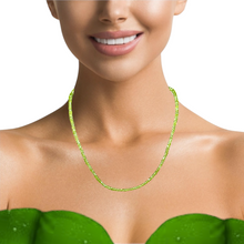 Natural Peridot Handcrafted Necklace | Rondelle 4mm Brilliant Faceted Cut Gemstone Beads | 18 Inch August Birthstone