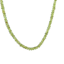 Natural Peridot Handcrafted Necklace | Rondelle 4mm Brilliant Faceted Cut Gemstone Beads | 18 Inch August Birthstone