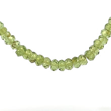 Natural Peridot Necklace | Rondelle 4mm Machine Faceted Cut Gemstone Beads | 17.7 Inch August Birthstone Jewelry