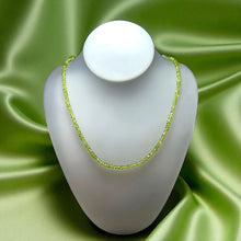 Natural Peridot Necklace | Rondelle 4mm Machine Faceted Cut Gemstone Beads | 17.7 Inch August Birthstone Jewelry