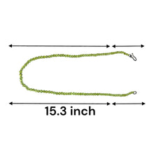 Natural Peridot Necklace | Round 4mm Plain Smooth Cut Gemstone Beads | 15.3 Inch August Birthstone Jewelry - Necklace
