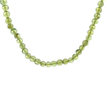 Natural Peridot Necklace | Round 4mm Plain Smooth Gemstone Beads | 15.5 Inch August Birthstone Jewelry - Necklace