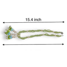 Natural Peridot Pearl Blue Topaz Birthstone Necklace Jewelry