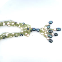 Natural Peridot Plain Ball & Pearl Gemstone Handmade Necklace