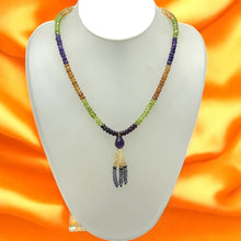 Garnet Natural, Spessartite, Tanzanite, Peridot, Citrine, and Amethyst Necklace