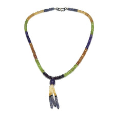 Garnet Natural, Spessartite, Tanzanite, Peridot, Citrine, and Amethyst Necklace