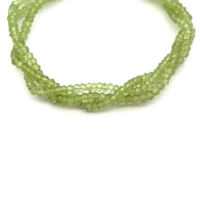Natural Peridot Twisted Gemstone Bracelet | Rondelle 3mm Faceted Cut Beads | 7 Inch August Birthstone Jewelry - Bracelet