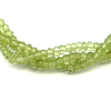 Natural Peridot Twisted Gemstone Bracelet | Rondelle 3mm Faceted Cut Beads | 7 Inch August Birthstone Jewelry - Bracelet