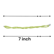 Natural Peridot Twisted Gemstone Bracelet | Rondelle 3mm Faceted Cut Beads | 7 Inch August Birthstone Jewelry - Bracelet