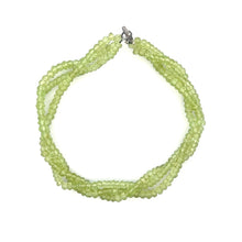 Natural Peridot Twisted Gemstone Bracelet | Rondelle 3mm Faceted Cut Beads | 7 Inch August Birthstone Jewelry - Bracelet