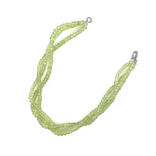 Natural Peridot Twisted Gemstone Bracelet | Rondelle 3mm Faceted Cut Beads | 7 Inch August Birthstone Jewelry - Bracelet