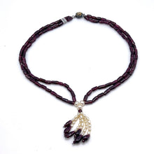 Natural Plain Garnet Tube & Pearl Gemstone Necklace
