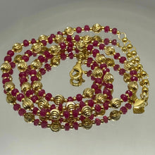 Natural Precious Ruby | 925 Sterling Silver | Faceted Rondelle Beaded Necklace | 4mm | Hot Pink | VVS1 Clarity | 18