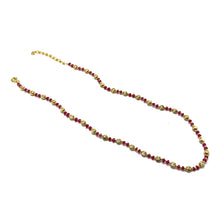 Natural Precious Ruby | 925 Sterling Silver | Faceted Rondelle Beaded Necklace | 4mm | Hot Pink | VVS1 Clarity | 18