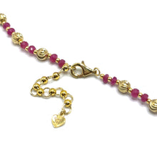 Natural Precious Ruby | 925 Sterling Silver | Faceted Rondelle Beaded Necklace | 4mm | Hot Pink | VVS1 Clarity | 18