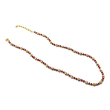 Natural Precious Ruby | 925 Sterling Silver | Faceted Rondelle Beaded Necklace | 4mm | Hot Pink | VVS1 Clarity | 18