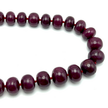 Natural Precious Ruby Necklace | Smooth 15-21mm Rondelle Beads 46 Pcs 2033 Carats | Crimson Red VVS Clarity | 24.4 Inch