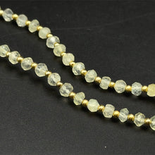 Natural Prehnite | 925 Sterling Silver | Faceted Rondelle Beaded Necklace | 4mm | Light Green | VVS1 Clarity | 18 Inch