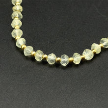 Natural Prehnite | 925 Sterling Silver | Faceted Rondelle Beaded Necklace | 4mm | Light Green | VVS1 Clarity | 18 Inch