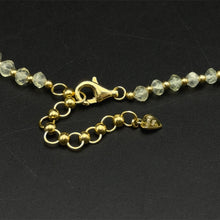 Natural Prehnite | 925 Sterling Silver | Faceted Rondelle Beaded Necklace | 4mm | Light Green | VVS1 Clarity | 18 Inch