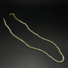Natural Prehnite | 925 Sterling Silver | Faceted Rondelle Beaded Necklace | 4mm | Light Green | VVS1 Clarity | 18 Inch