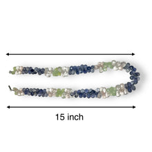 Natural Prehnite Iolite Rose Quartz Drop Briolette Gemstone Necklace Jewelry