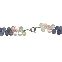 Natural Prehnite Iolite Rose Quartz Drop Briolette Gemstone Necklace Jewelry