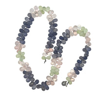 Natural Prehnite Iolite Rose Quartz Drop Briolette Gemstone Necklace Jewelry