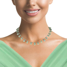 Natural Prehnite Necklace | Pastel Green Drop 10x6mm Briolette Cut Gemstone Beads | 12.5 Inch Handmade Jewelry