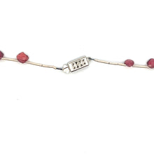 Natural Rhodolite Garnet Necklace | Cushion 5mm Briolette Cut Gemstone Beads | 16.5 Inch January Birthstone Jewelry