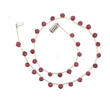 Natural Rhodolite Garnet Necklace | Cushion 5mm Briolette Cut Gemstone Beads | 16.5 Inch January Birthstone Jewelry
