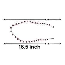 Natural Rhodolite Garnet Necklace | Cushion 5mm Briolette Cut Gemstone Beads | 16.5 Inch January Birthstone Jewelry