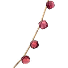 Natural Rhodolite Garnet Necklace | Cushion 5mm Briolette Cut Gemstone Beads | 16.5 Inch January Birthstone Jewelry