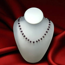 Natural Rhodolite Garnet Necklace | Drop 8x5mm Briolette Cut Gemstone Beads | 16 Inch January Birthstone Jewelry
