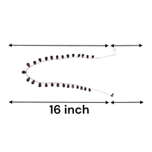 Natural Rhodolite Garnet Necklace | Drop 8x5mm Briolette Cut Gemstone Beads | 16 Inch January Birthstone Jewelry