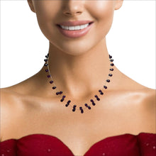 Natural Rhodolite Gemstone Necklace | Briolette Drop 8x5mm Cut Garnet Beads | 16 Inch Unique Birthstone Jewelry