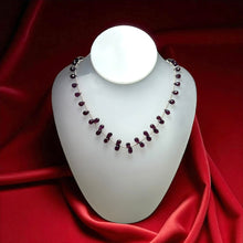 Natural Rhodolite Gemstone Necklace | Briolette Drop 8x5mm Cut Garnet Beads | 16 Inch Unique Birthstone Jewelry