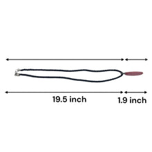 Natural Rhodonite Vertical Bar Gemstone 40mm with Black Twisted Cord Pendant Necklace - Necklace