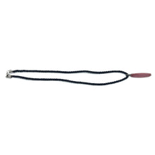 Natural Rhodonite Vertical Bar Gemstone 40mm with Black Twisted Cord Pendant Necklace - Necklace